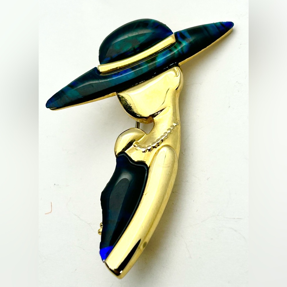 Park Lane Lady in a Hat Brooch